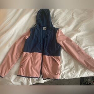 The North Face Navy and Pink Hoodie
Size Small 
Used like New